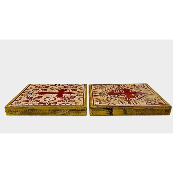 Faith Hope Wall Hanging Decor Religious Tin Metal Wood Rustic 12.5"x12.5"x1.5" - Picture 4 of 6